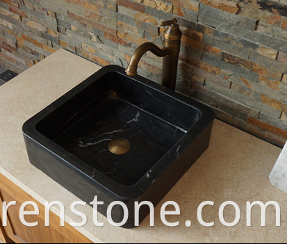 Black marble sink